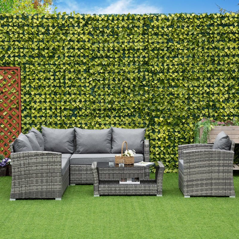 5 Pieces Wicker Patio Furniture Set with 4
