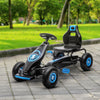 Pedal Go Kart w/ Adjustable Seat, Rubber Wheels Shock Absorb, Blue