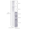 Tall Bathroom Storage Cabinet, Narrow Bathroom Cabinet with Drawers and Open Shelves for Small Spaces, White and Grey