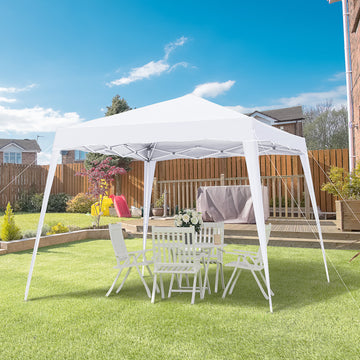 8' x 8' Pop Up Canopy, Outdoor Foldable Tent, Portable Canopy Tent with Carrying Bag for Camping, Party, Picnic, White