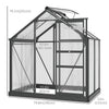 Greenhouse Garden, Green House, Outdoor Greenhouse Kit, PC Board with Sliding Door, 6.2' x 4.3' x 6.6'