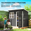 7' x 4' Galvanised Steel Outdoor Storage Shed, Garden Shed with Window, Lockable Wide Door and Air Vents