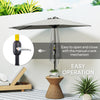 9ft Half Round Umbrella Outdoor Patio Garden Balcony Parasol Window Sun Shade w/ 5 Ribs Light Grey