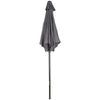 6.6FT Patio Umbrella, Outdoor Parasol with 6 Solid Ribs, Dark Grey