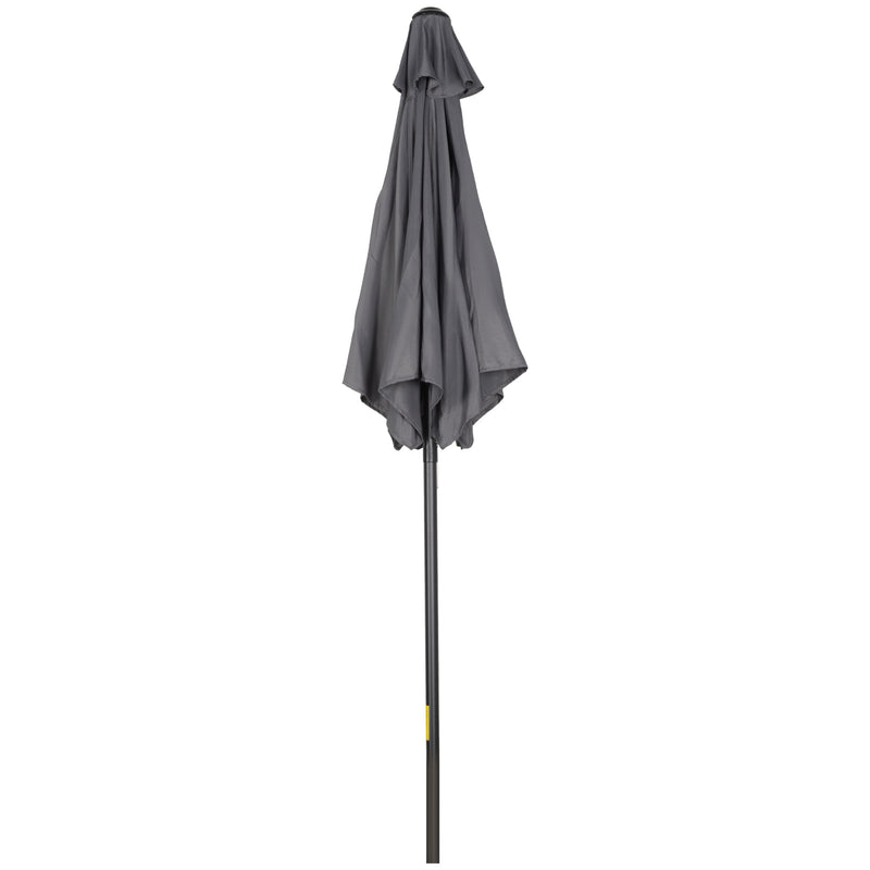 6.6FT Patio Umbrella, Outdoor Parasol with 6 Solid Ribs, Dark Grey