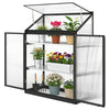 Polycarbonate Greenhouse with 2-Tier Shelves Gardening Green House for Patio Garden, Black