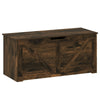 39.4 Inches Storage Chest, Storage Trunk with 2 Safety Hinges for Living Room, Rustic Brown