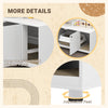 Litter Box Furniture Hidden Cat Washroom Furniture with Double Doors and Scratching Pad, White