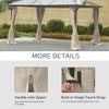 Gazebo Curtains, 10' x 12' Universal Replacement Privacy Curtain, 4-Panels Sidewall with Hooks/C-Rings, Beige