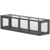 Outdoor Cat Tunnel, Wooden Play Cat Enclosure, Extendable Pet Run with 3 Doors, for Indoor and Outdoor Use, Grey