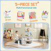 Qaba 5 Piece Kids Table and Chair Set with Storage for Kids Room, Grey