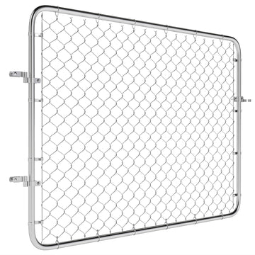 Garden Gate Chain Link Fence Gate, Galvanized Steel Garden Door for Yard Entrance Way, 47.2 x 70.9 in., Silver