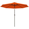 10' x 8' Round Market Umbrella, Patio Umbrella, Outdoor Parasol with Crank Handle, Tilt for Garden, Bench, Lawn, Orange