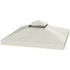 10' x 10' Gazebo Canopy Replacement Cover, 2-Tier Garden Gazebo Roof Replacement, UPF30+, TOP COVER ONLY, Light Grey