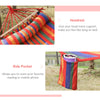 Cotton Hammock Portable Soft Swing Sleeping w/ Headrest & Side Pocket Deluxe Swing Chair for Beach, Yard, Bedroom, Patio, Porch, Indoor, Outdoor, Rainbow Stripes