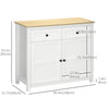 Sideboard, Modern Kitchen Storage Cabinet with Drawers and Adjustable Shelf, for Living Room and Entryway, White