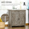 Farmhouse Sideboard Buffet Cabinet, Storage Cabinet with Barn Doors, Ash Grey