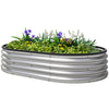 Galvanized Raised Garden Bed, 5 x 3 x 1 ft Modular Metal Garden Beds with Rubber Strip Edging, Silver