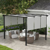 10' x 10' Metal Pergola, Outdoor Pergola with Retractable Canopy, for Garden, Patio, Backyard, Deck, Light Grey