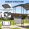 8' x 5' Grill Gazebo Canopy, Outdoor BBQ Shelter with 2 Side Shelves, Dark Grey