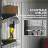 Outdoor Storage Shed, Steel Lean-to Shed with Adjustable Shelf, Lock, Gloves, 5'x3'x6'