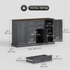 Farmhouse Sideboard with Charging Station and Thickened Top, 58