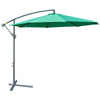 10ft Offset Patio Umbrella with Base, Garden Hanging Parasol with Crank, Banana Cantilever Umbrella Sun Shade, Green