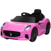 Qaba 12V Maserati Gran Turismo Licensed Kids Electric Car w/ Remote Control, Soft Start, LED Lights, Music, Horn, MP3, Pink