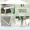 Set of 2 Folding Patio Chairs, Portable Chair Set with Armrests for Camping, Garden, Pool, Beach, Backyard, Green