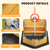 Kids Wooden Sandbox Pirate Ship Sandboat Outdoor Backyard Playset Children Sandpit w/ Bench Seat Storage Space & Flag for 3-6 Years Old