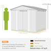 8' x 7' Outdoor Storage Shed, Galvanized Steel Metal Garden Shed with Lockable Doors, Floor Frame, Vents, Lock and Gloves for Backyard, Lawn, Patio