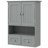 Bathroom Wall Cabinet with 2 Drawers, Modern Medicine Cabinet with 2 Doors and Open Shelf, Over the Toilet Storage Organizer for Living Room, Kitchen，20