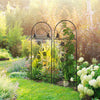 2 Pack Outdoor Metal Garden Trellis, Birds and Leaves Grid Panels for Roses, Vine Flower, Cucumber, Clematis, 39