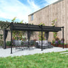 10' x 20' Metal Retractable Pergola Canopy with Sidewalls, Outdoor Gazebo UPF30+ Sun Shade Shelter for Garden, Deck