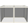 Replacement Mosquito Netting for Gazebo 10' x 12' Black Screen Walls for Canopy with Zippers, White