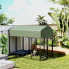 8' x 4' x 6' Outdoor Dog Kennel, Dog Kennel Outside Run with 360° Rotating Bowls, Waterproof & UV Resistant Cover