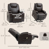 Power Lift Recliner Chair for Elderly, PU Leather Lift Chair with Thick and High Back, Footrest, Remote, Side Pockets, Cup Holders, Reclining Sofa for Living Room