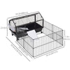 Guinea Pig Cage with Foldable Detachable Playpen, Rolling Rabbit Chinchilla Hedgehog Bunny Cage Small Animal Habitat with Water Bottle, Hay Feeder, 34.5