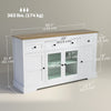 Sideboard Buffet Cabinet with Storage, Coffee Bar Cabinet with Glass Doors and Adjustable Shelves, Distressed