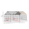 Pet Playpen with Roof, Metal Guinea Pig Cage, Rabbit Pen, Chicken Coop Run, Catio Cat Enclosure with Cover, Doors, Indoor Outdoor for Small Animals, 87