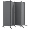 Folding Room Divider, Privacy Screen for Home Office Bedroom, 5.6FT Tall, Dark Grey