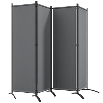 Folding Room Divider, Privacy Screen for Home Office Bedroom, 5.6FT Tall, Dark Grey