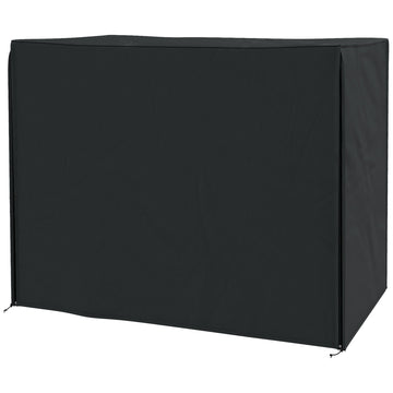 3 Seater Garden Swing Cover, Waterproof 420D Outdoor Swing Bench Cover with Zip, Windproof and Anti-UV, Black
