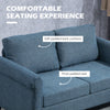 Vintage Loveseat, Upholstered Love Seat Furniture, Chenille-feel Fabric 2 Seater Sofa Couch with Rolled Arms, Gourd-Shaped Rubber Wood Legs for Living Room, Dark Blue
