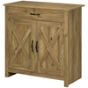Farmhouse Sideboard Buffet Cabinet, Storage Cabinet with Barn Doors, Nature Wood