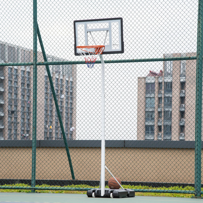Soozier Portable Basketball Hoop, 7ft-8.5ft Height Adjustable with Wheels