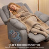 Massage Recliner Chair with Quiet Brushless Motor Pet-Friendly Fabric Power Recliner with 2 Memory Positions, Brown