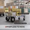 Soozier 4-Wheel/2-Wheel Cargo Cart, 2-in-1 Folding Hand Truck with Aluminum Alloy Frame and Steel Handle, Capacity, Silver Tone