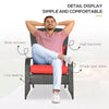Patio Wicker Adirondack Chair, Outdoor Rattan Muskoka Chair with Cushions for Patio, Garden, Backyard, Red