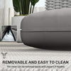 2 Seater Outdoor Seat Cushions with Backrest, Loveseat Double Sofa Outdoor Furniture Cushions, Light Grey